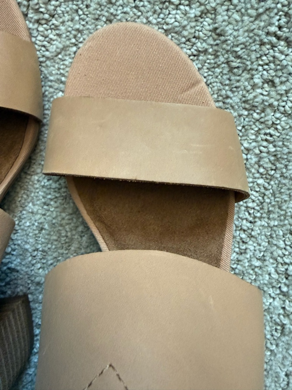 TOMS Poppy Sandals Honey Leather Block Heel Size 7.5 New w/ Tag - Picture 8 of 9